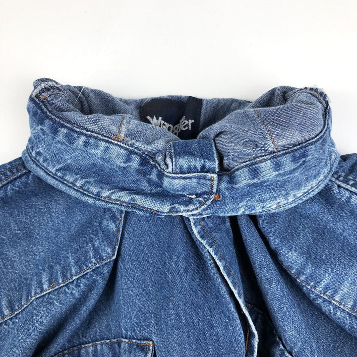 Vintage 90'S Wrangler Long Sleeve Denim Western Shirt, Men's Size XL cotton navy blue type Vintage Second Hand
