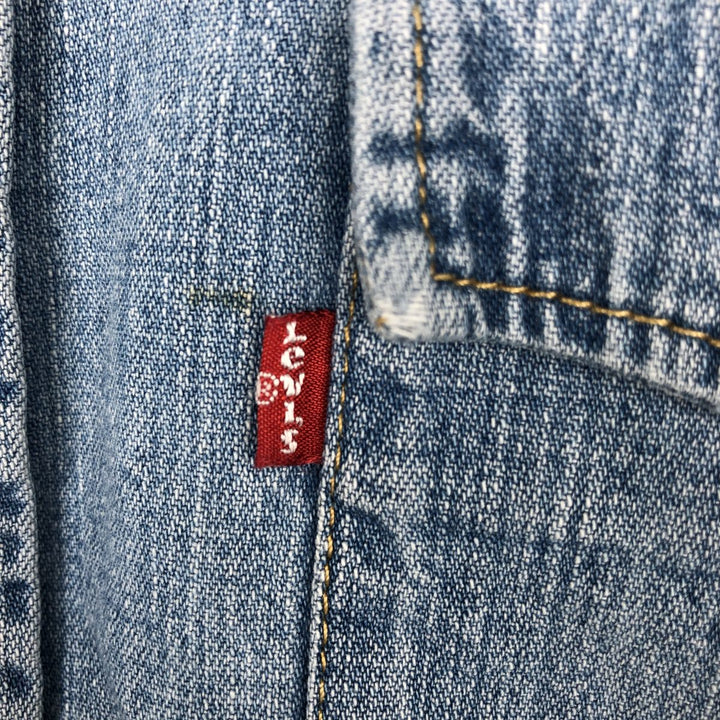 Levi's Long-Sleeve Denim Western Shirt, Men's Size L (approx.) cotton blue type Vintage Second Hand