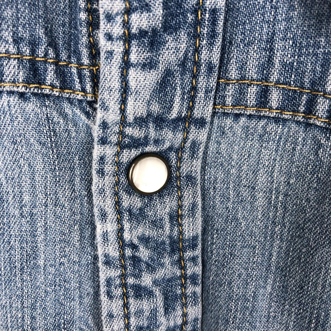 Levi's Long-Sleeve Denim Western Shirt, Men's Size L (approx.) cotton blue type Vintage Second Hand