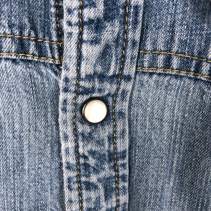 Levi's Long-Sleeve Denim Western Shirt, Men's Size L (approx.) cotton blue type Vintage Second Hand