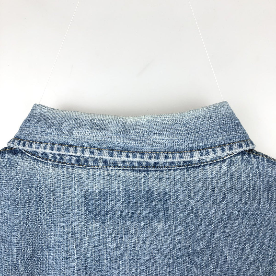 Levi's Long-Sleeve Denim Western Shirt, Men's Size L (approx.) cotton blue type Vintage Second Hand