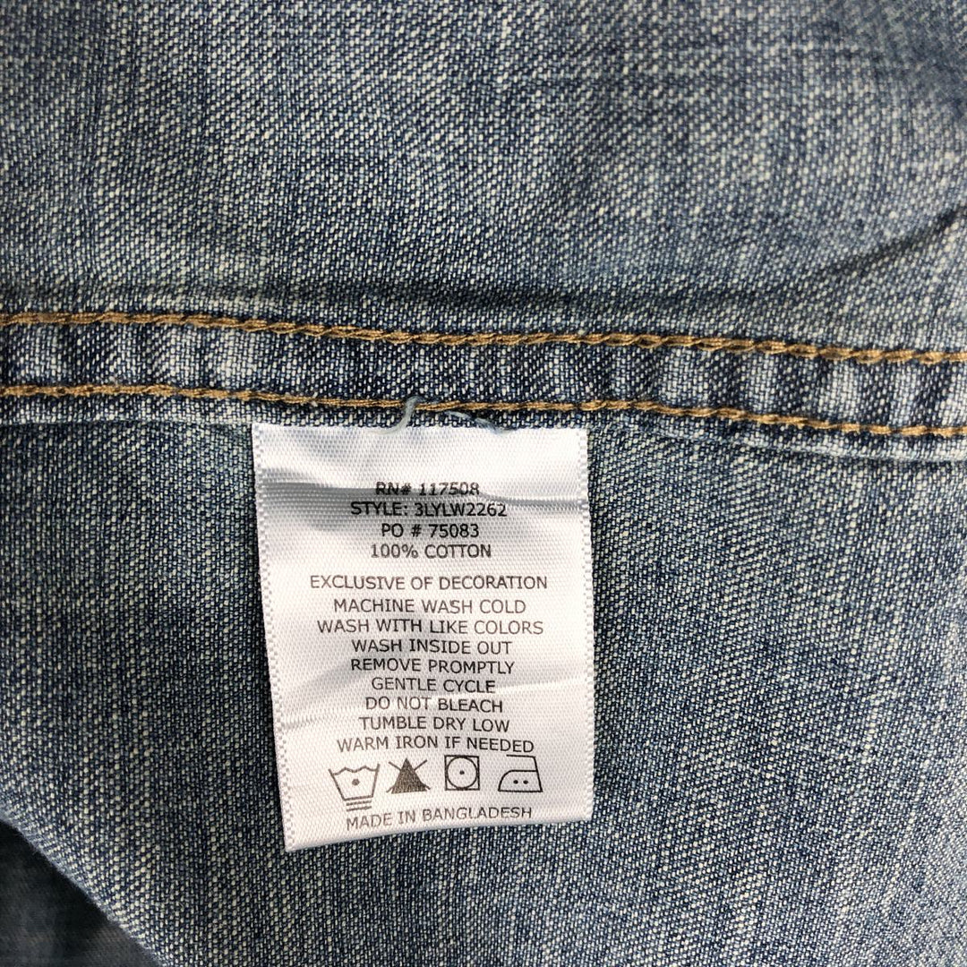 Levi's Long-Sleeve Denim Western Shirt, Men's Size M (approx.) cotton blue type Vintage Second Hand