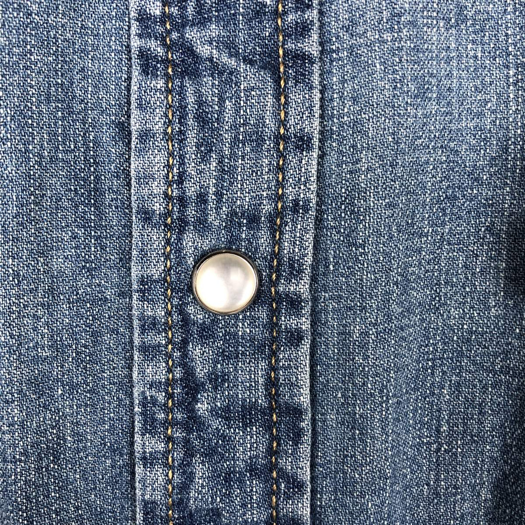 Levi's Long-Sleeve Denim Western Shirt, Men's Size M (approx.) cotton blue type Vintage Second Hand