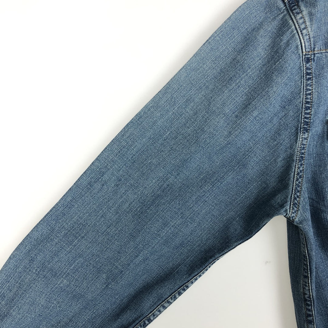 Levi's Long-Sleeve Denim Western Shirt, Men's Size M (approx.) cotton blue type Vintage Second Hand