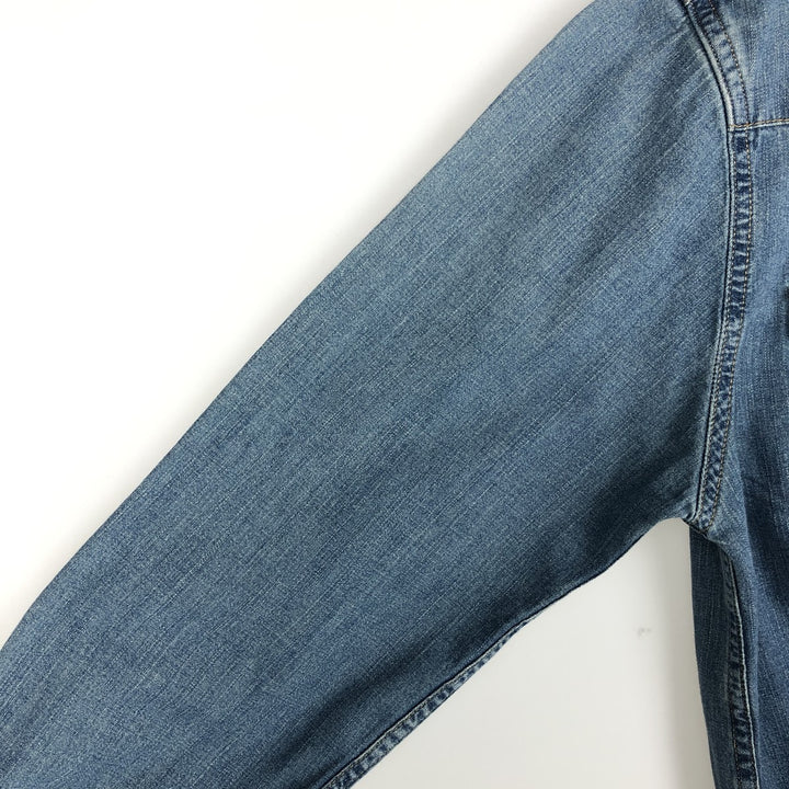 Levi's Long-Sleeve Denim Western Shirt, Men's Size M (approx.) cotton blue type Vintage Second Hand