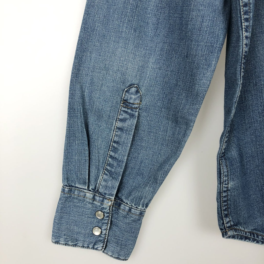 Levi's Long-Sleeve Denim Western Shirt, Men's Size M (approx.) cotton blue type Vintage Second Hand