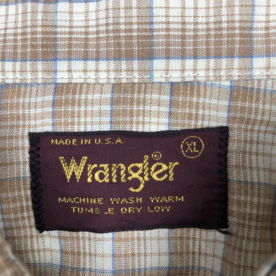 Wrangler all-over print long-sleeve Western shirt, made in USA, men's size XL. unclear Beige type Vintage Second Hand