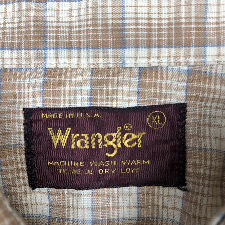 Wrangler all-over print long-sleeve Western shirt, made in USA, men's size XL. unclear Beige type Vintage Second Hand