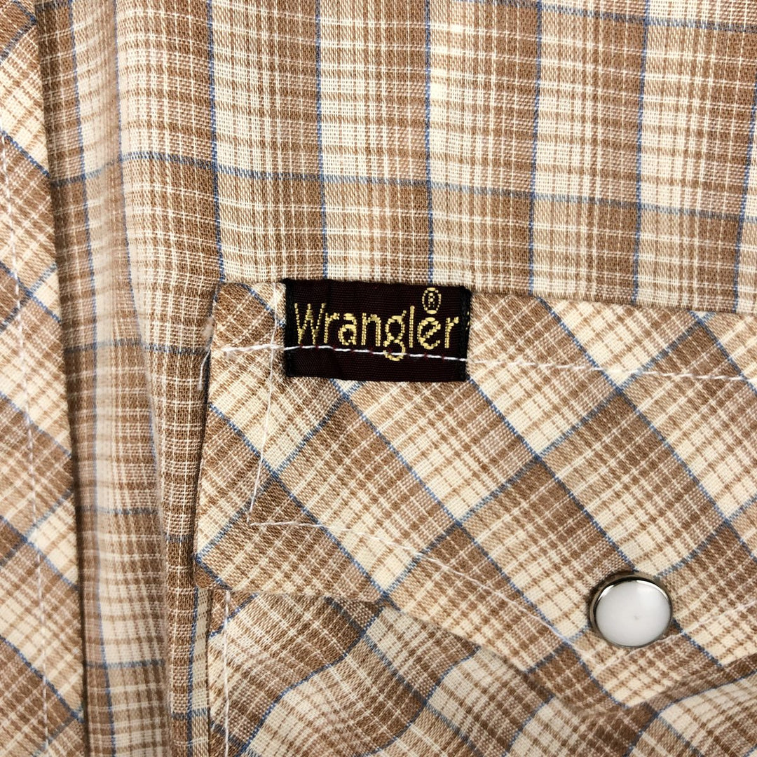 Wrangler all-over print long-sleeve Western shirt, made in USA, men's size XL. unclear Beige type Vintage Second Hand