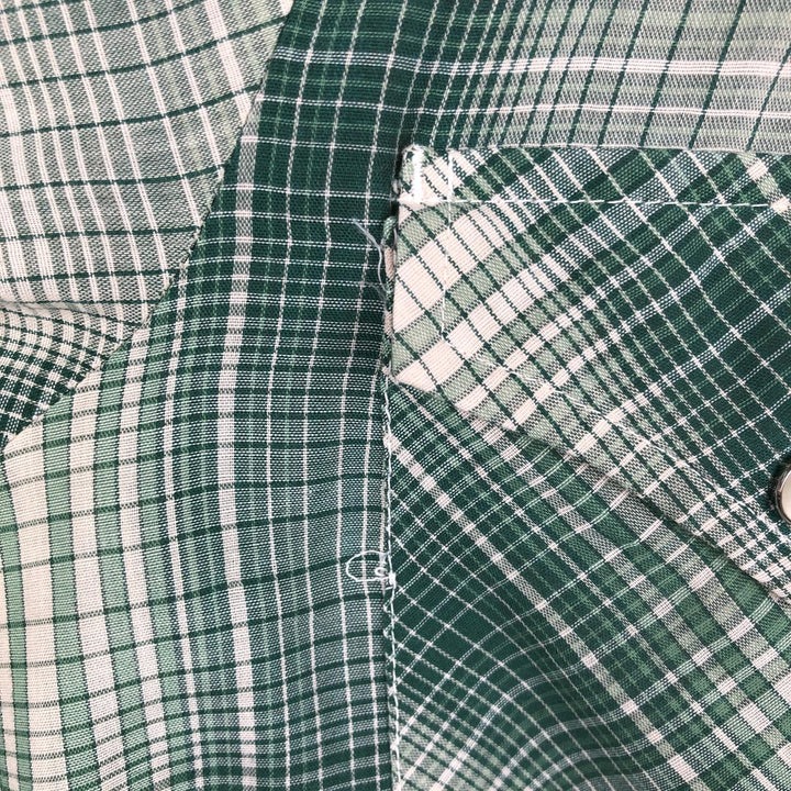80'S Lee Check Pattern Long-Sleeve Western Shirt, Men's Size XL (approx.) unclear green type Vintage Second Hand