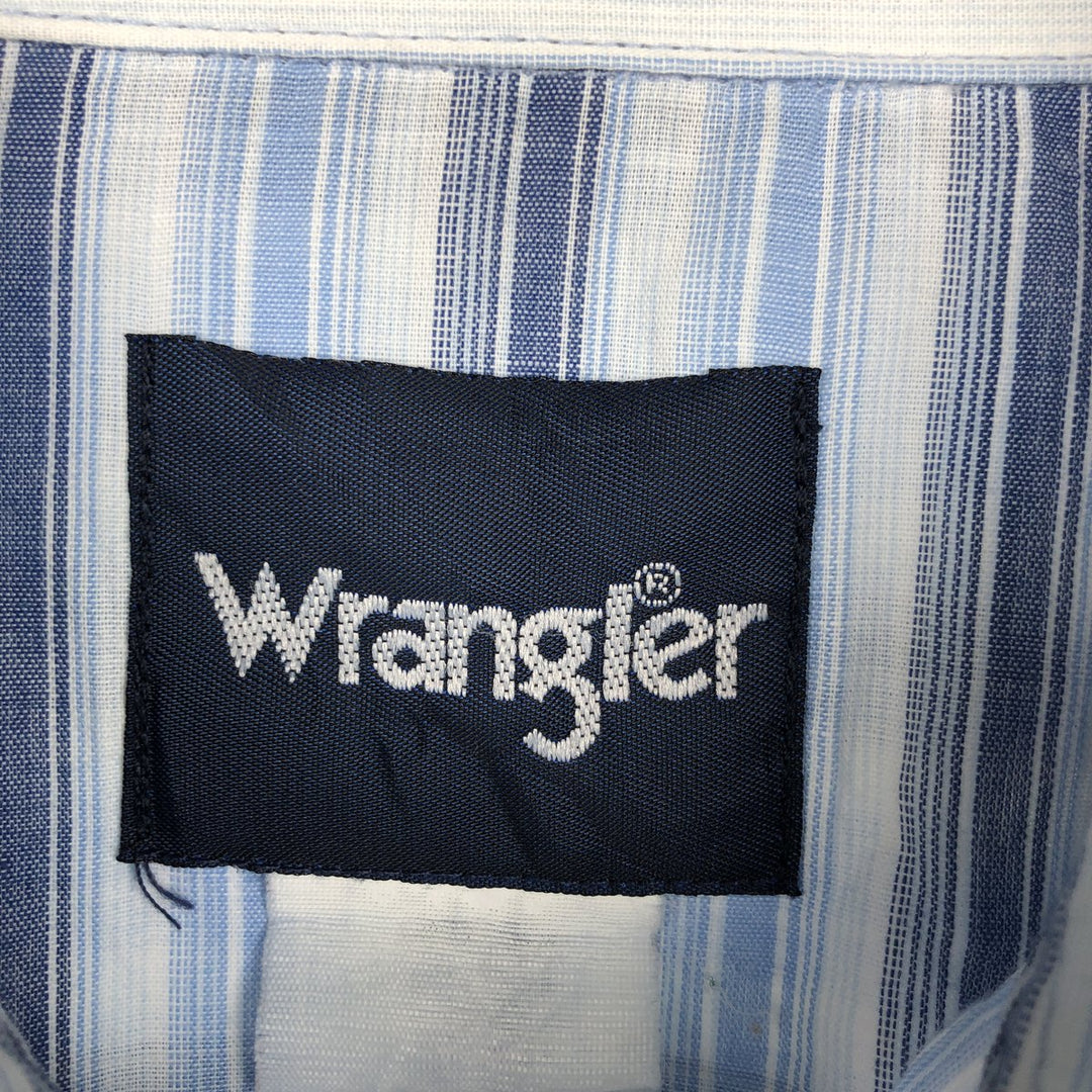 Wrangler Stripe Pattern Long-Sleeve Western Shirt, Men's Size XL (approx.) unclear Blue type light blue Vintage Second Hand