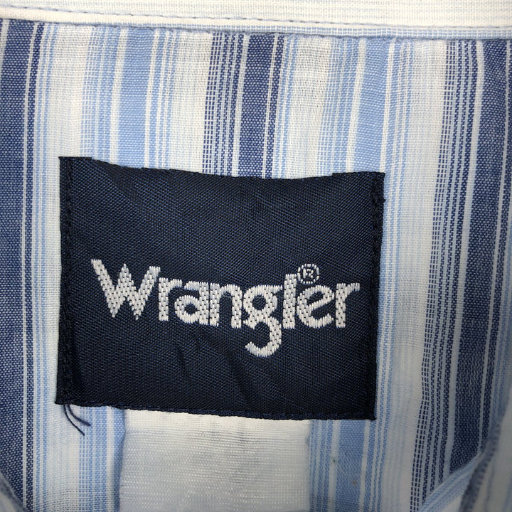 Wrangler Stripe Pattern Long-Sleeve Western Shirt, Men's Size XL (approx.) unclear Blue type light blue Vintage Second Hand
