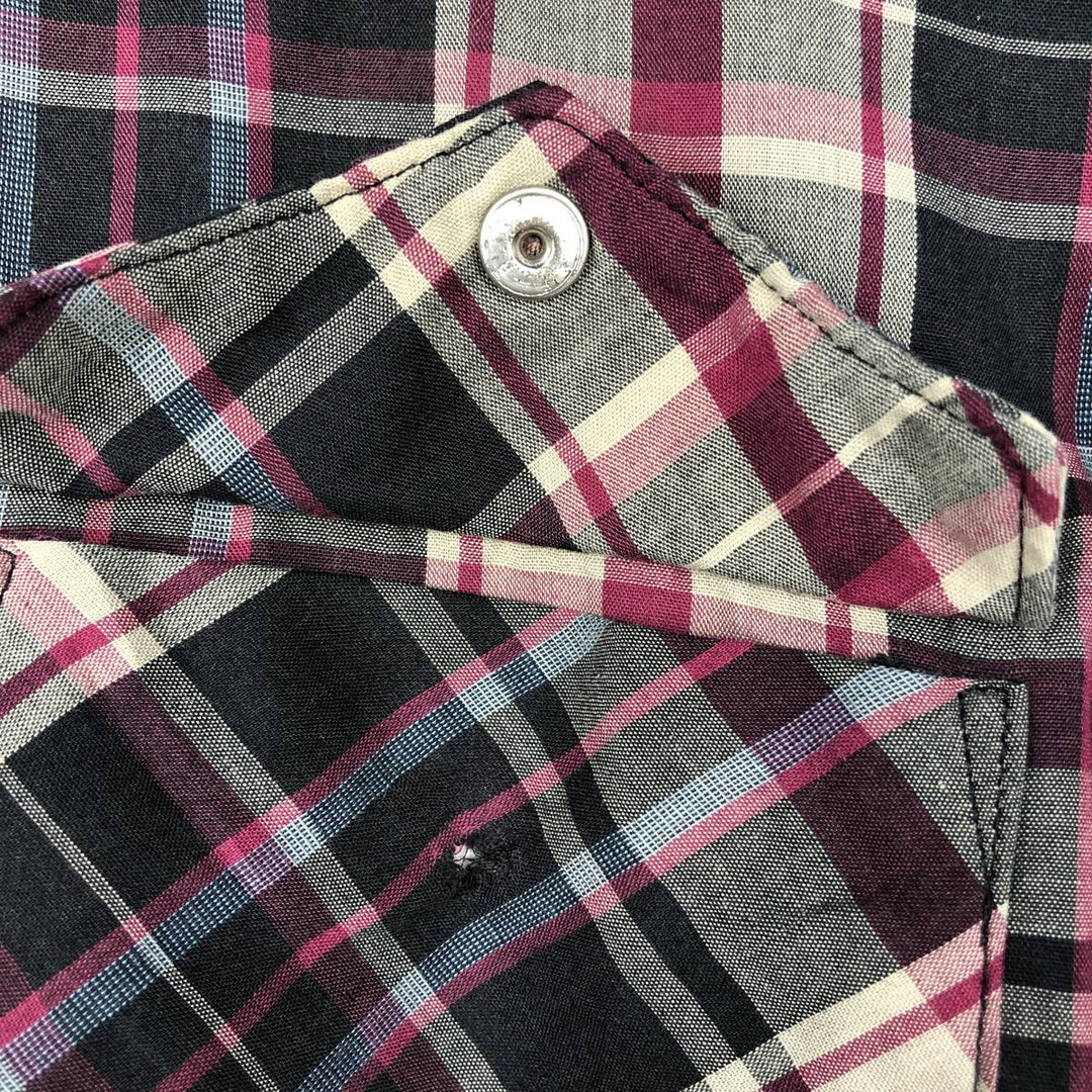 Wrangler Western Shirts, Check Pattern, Long Sleeve, Men's Size L (approx.) unclear red type Vintage Second Hand