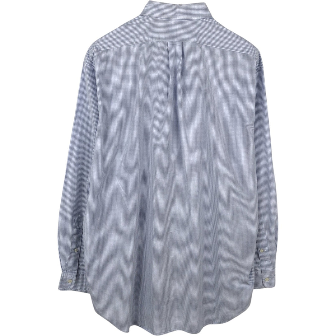 Ralph Lauren BLAKE long sleeve button down check shirt, men's size L cotton blue type Vintage Second Hand