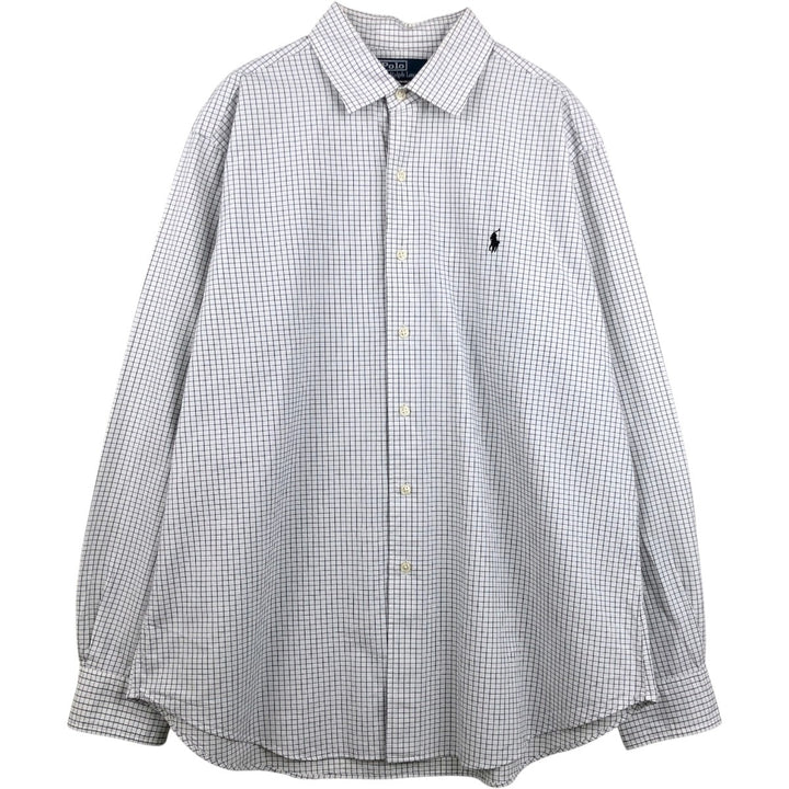 Ralph Lauren POLO by Ralph Lauren long sleeve cotton check shirt, men's XL size cotton black type Vintage Second Hand