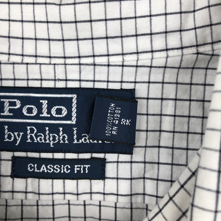 Ralph Lauren POLO by Ralph Lauren long sleeve cotton check shirt, men's XL size cotton black type Vintage Second Hand