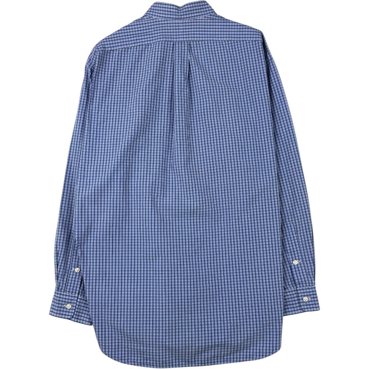 Ralph Lauren BLAKE long sleeve button down check shirt, men's size L cotton blue type Vintage Second Hand
