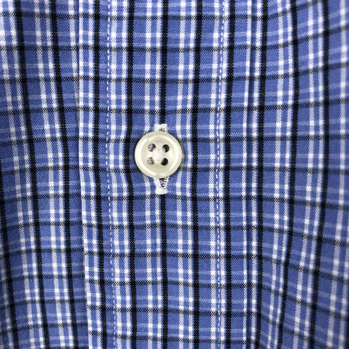 Ralph Lauren BLAKE long sleeve button down check shirt, men's size L cotton blue type Vintage Second Hand