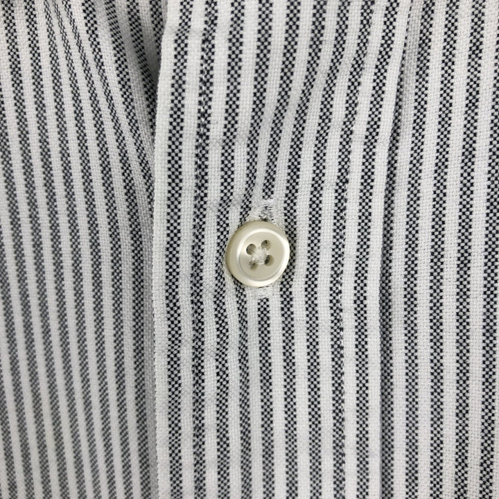 Ralph Lauren CUSTOM FIT Long-Sleeve Button-Down Striped Shirt, Men's Size L (Equivalent), Oxford Fabric cotton gray type Vintage Second Hand