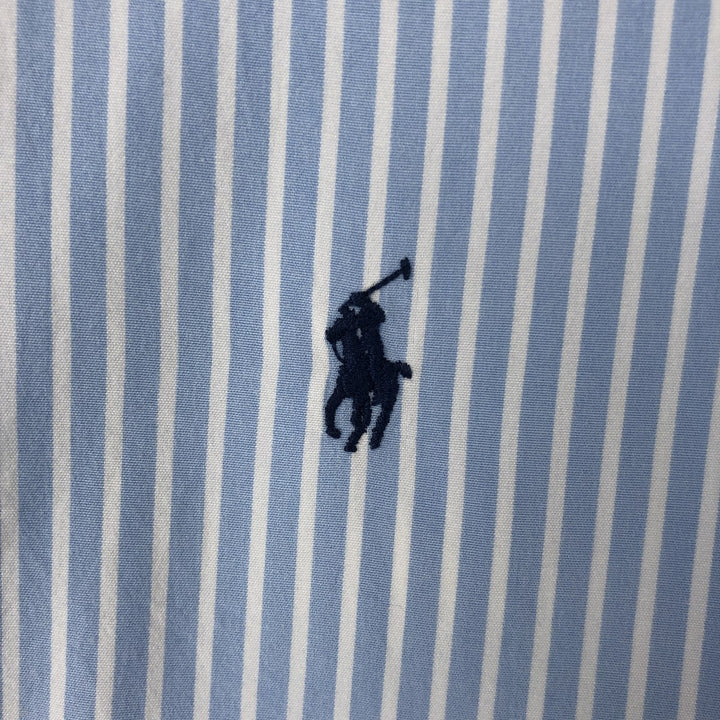 Ralph Lauren Golf Long-Sleeve Button-Down Striped Shirt, Men's Size XL (approx.) cotton Blue type light blue Vintage Second Hand