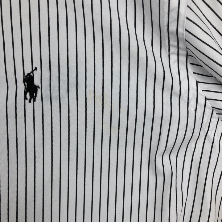 Ralph Lauren Classic Fit Long Sleeve Button Down Striped Shirt, Men's Size L cotton black type Vintage Second Hand