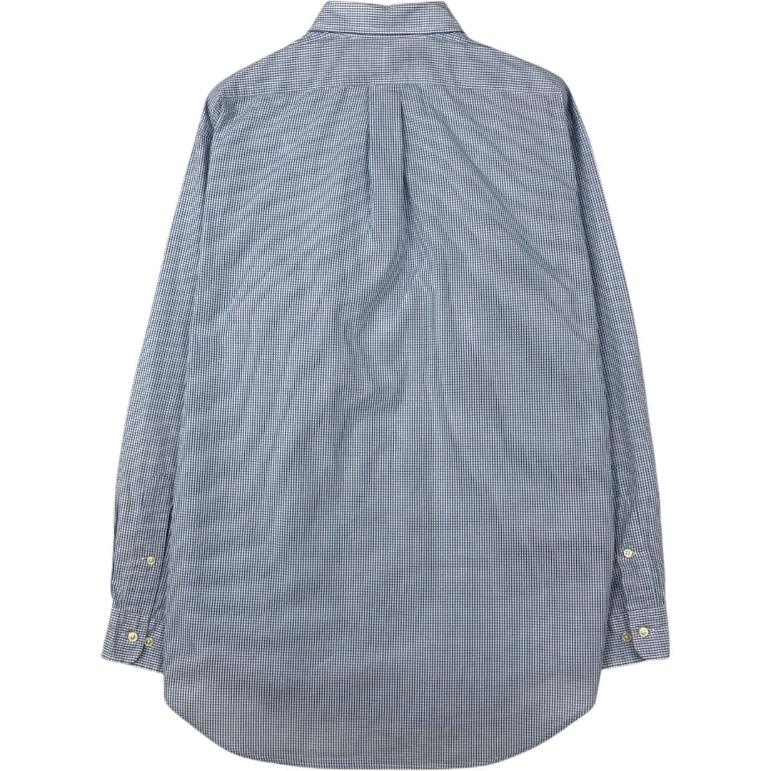 Ralph Lauren YARMOUTH Long Sleeve Button-Down Check Shirt, Men's Size L cotton blue type Vintage Second Hand
