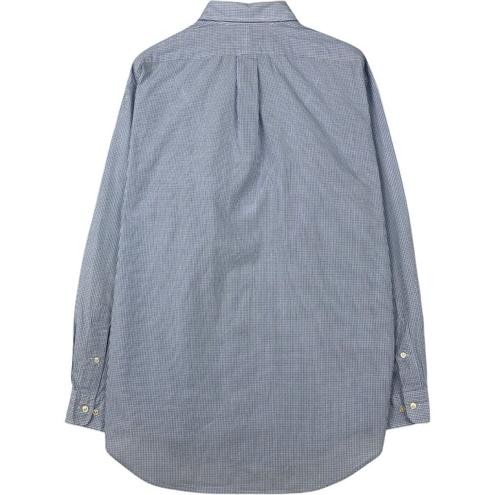 Ralph Lauren YARMOUTH Long Sleeve Button-Down Check Shirt, Men's Size L cotton blue type Vintage Second Hand