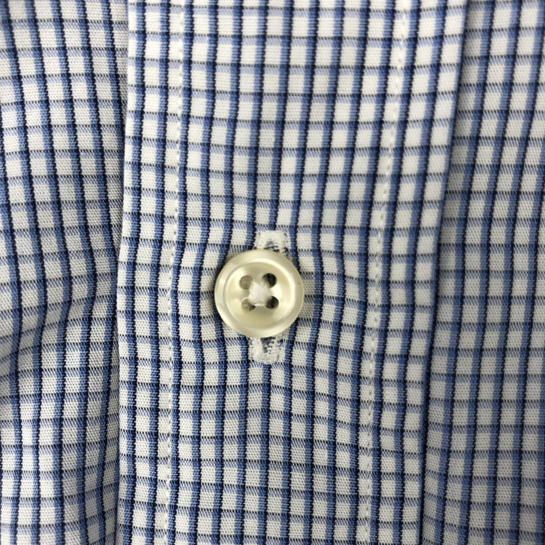 Ralph Lauren YARMOUTH Long Sleeve Button-Down Check Shirt, Men's Size L cotton blue type Vintage Second Hand