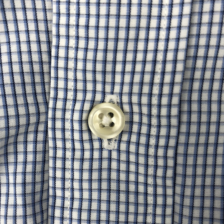 Ralph Lauren YARMOUTH Long Sleeve Button-Down Check Shirt, Men's Size L cotton blue type Vintage Second Hand