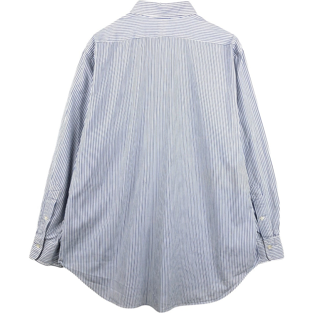 Ralph Lauren POLO by Ralph Lauren Long-Sleeve Cotton Stripe Shirt, Men's Size L (Equivalent), Regular Collar cotton blue type Vintage Second Hand