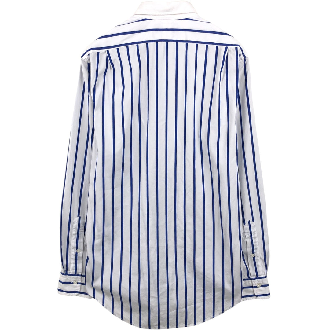 Ralph Lauren POLO by Ralph Lauren Long-Sleeve Cotton Stripe Shirt, Men's Size S (approx.) cotton white type Vintage Second Hand