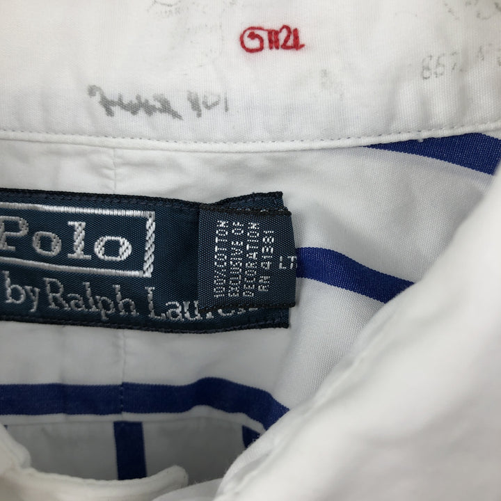 Ralph Lauren POLO by Ralph Lauren Long-Sleeve Cotton Stripe Shirt, Men's Size S (approx.) cotton white type Vintage Second Hand