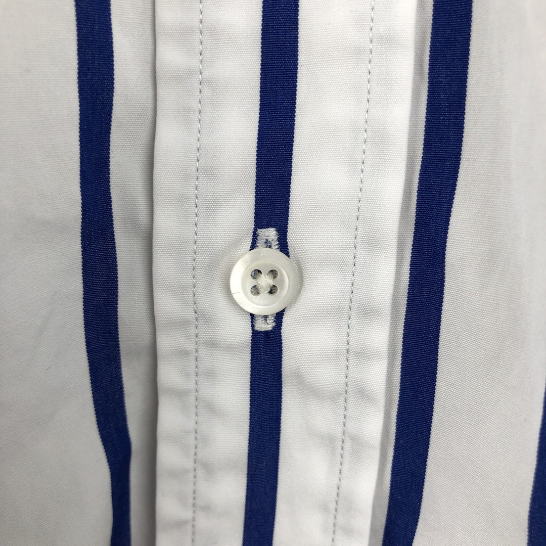 Ralph Lauren POLO by Ralph Lauren Long-Sleeve Cotton Stripe Shirt, Men's Size S (approx.) cotton white type Vintage Second Hand