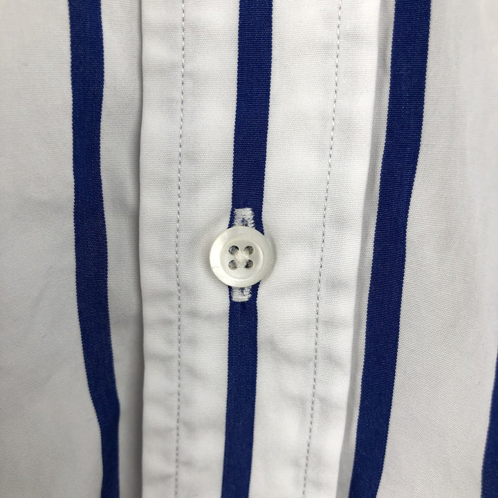 Ralph Lauren POLO by Ralph Lauren Long-Sleeve Cotton Stripe Shirt, Men's Size S (approx.) cotton white type Vintage Second Hand