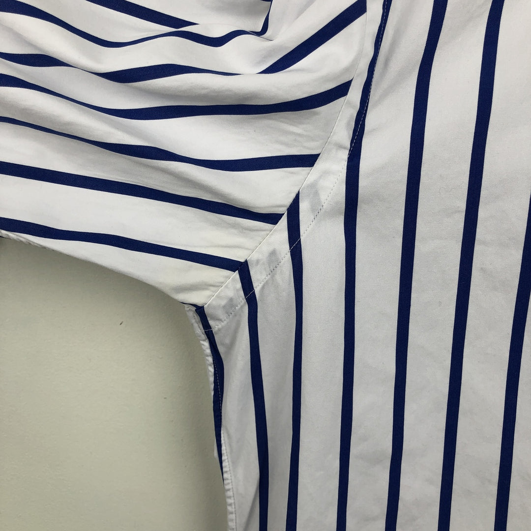 Ralph Lauren POLO by Ralph Lauren Long-Sleeve Cotton Stripe Shirt, Men's Size S (approx.) cotton white type Vintage Second Hand