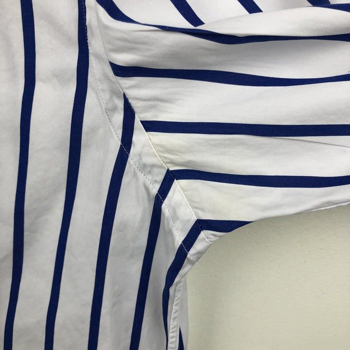 Ralph Lauren POLO by Ralph Lauren Long-Sleeve Cotton Stripe Shirt, Men's Size S (approx.) cotton white type Vintage Second Hand