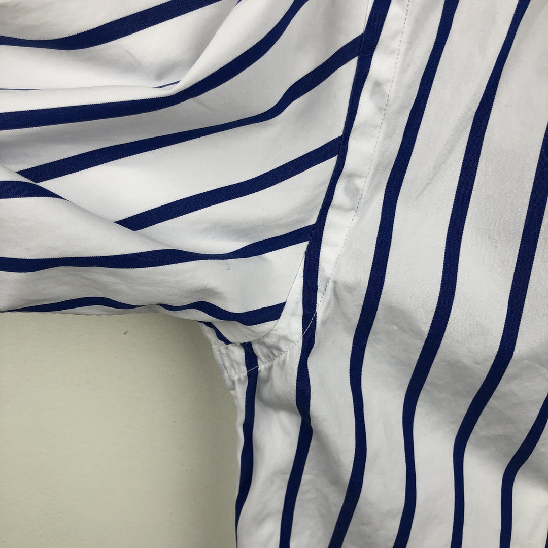 Ralph Lauren POLO by Ralph Lauren Long-Sleeve Cotton Stripe Shirt, Men's Size S (approx.) cotton white type Vintage Second Hand