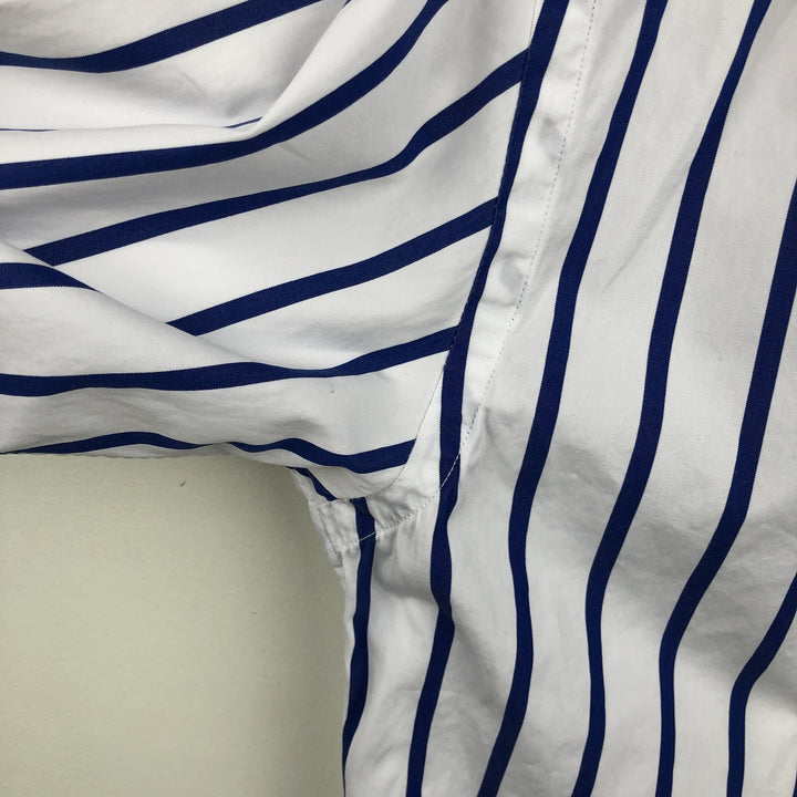 Ralph Lauren POLO by Ralph Lauren Long-Sleeve Cotton Stripe Shirt, Men's Size S (approx.) cotton white type Vintage Second Hand
