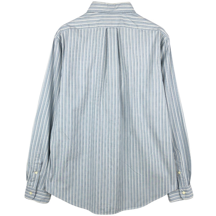 Ralph Lauren CUSTOM FIT long sleeve button down striped shirt men's size L cotton Blue type light blue Vintage Second Hand