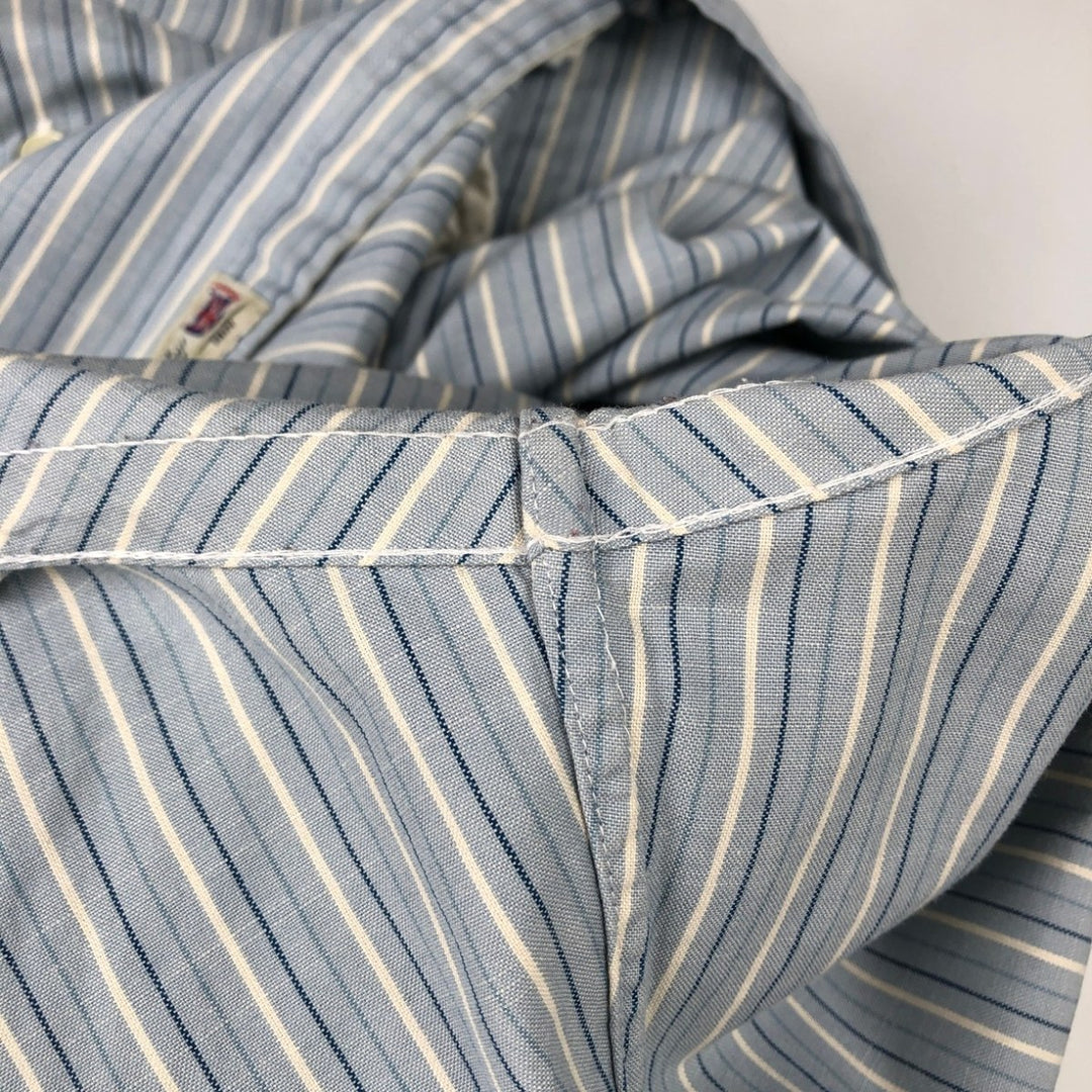 Ralph Lauren CUSTOM FIT long sleeve button down striped shirt men's size L cotton Blue type light blue Vintage Second Hand