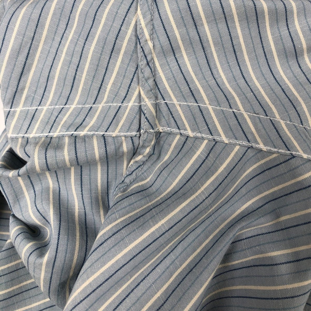 Ralph Lauren CUSTOM FIT long sleeve button down striped shirt men's size L cotton Blue type light blue Vintage Second Hand