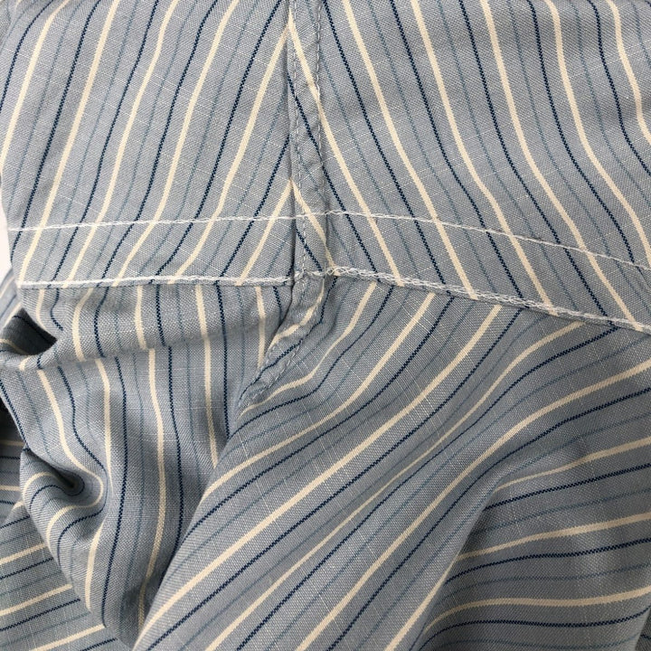 Ralph Lauren CUSTOM FIT long sleeve button down striped shirt men's size L cotton Blue type light blue Vintage Second Hand