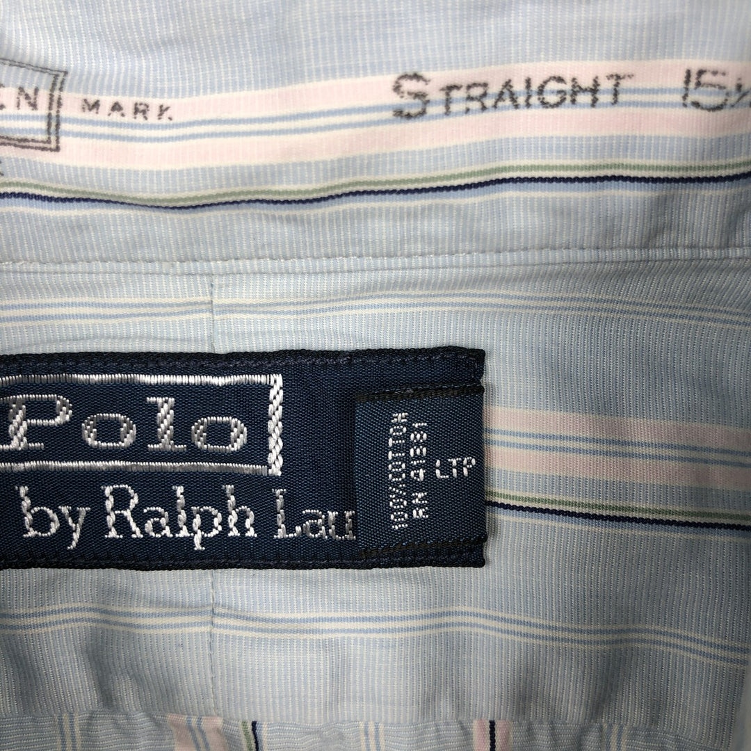 Ralph Lauren POLO by Ralph Lauren Multi-Stripe Long Sleeve Cotton Striped Shirt, Men's Size L cotton Blue type light blue Vintage Second Hand