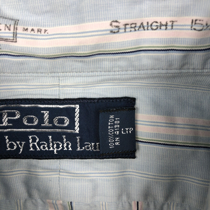 Ralph Lauren POLO by Ralph Lauren Multi-Stripe Long Sleeve Cotton Striped Shirt, Men's Size L cotton Blue type light blue Vintage Second Hand