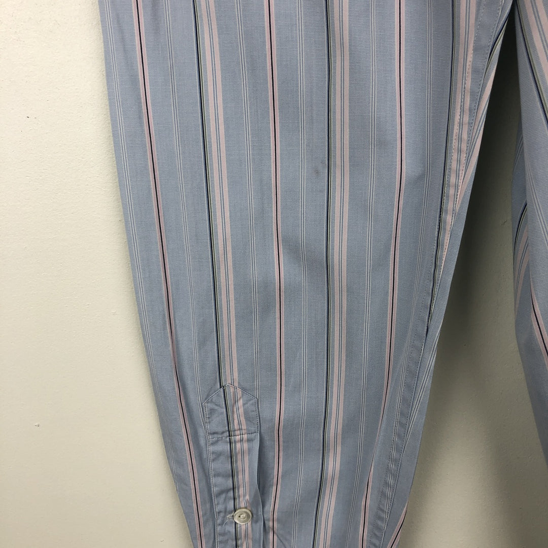 Ralph Lauren POLO by Ralph Lauren Multi-Stripe Long Sleeve Cotton Striped Shirt, Men's Size L cotton Blue type light blue Vintage Second Hand