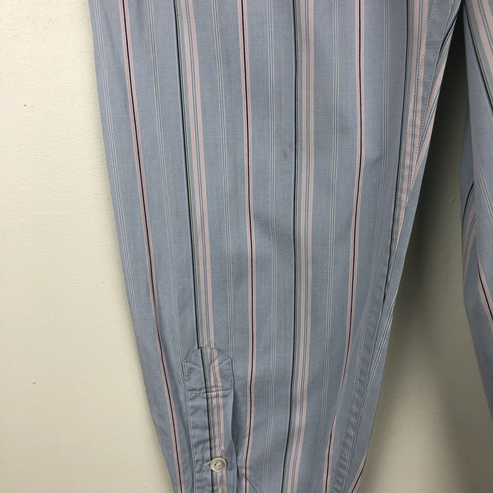 Ralph Lauren POLO by Ralph Lauren Multi-Stripe Long Sleeve Cotton Striped Shirt, Men's Size L cotton Blue type light blue Vintage Second Hand