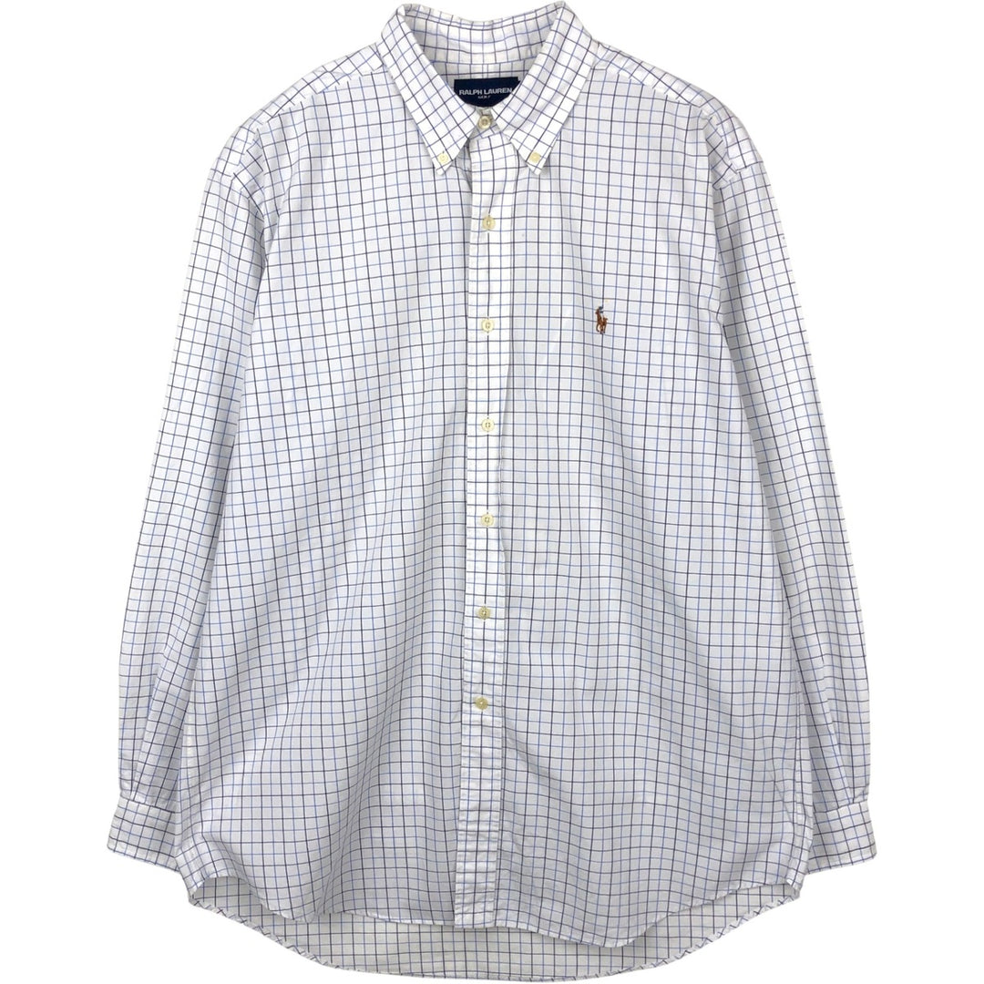 Ralph Lauren Golf Classic Fit Long-Sleeve Button-Down Check Shirt, Men's Size L (approx.) cotton white type Vintage Second Hand