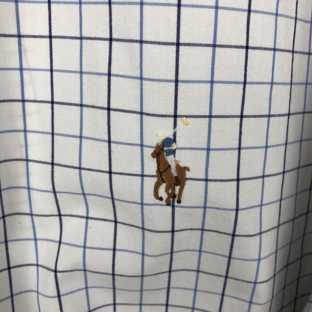 Ralph Lauren Golf Classic Fit Long-Sleeve Button-Down Check Shirt, Men's Size L (approx.) cotton white type Vintage Second Hand