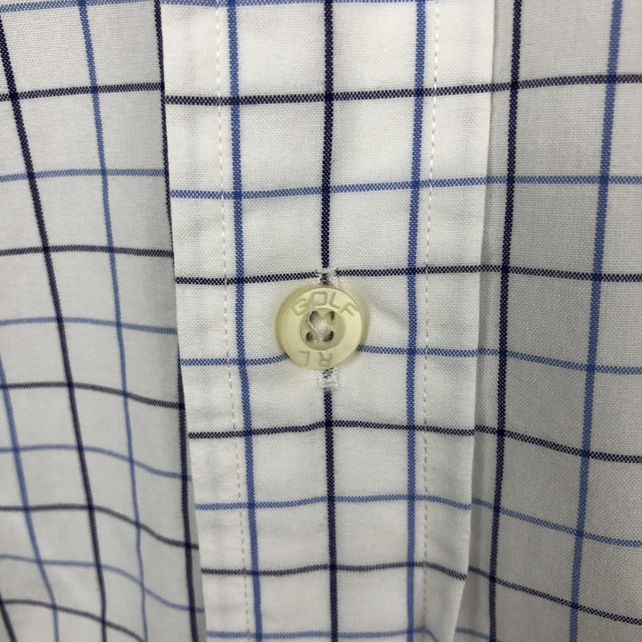 Ralph Lauren Golf Classic Fit Long-Sleeve Button-Down Check Shirt, Men's Size L (approx.) cotton white type Vintage Second Hand