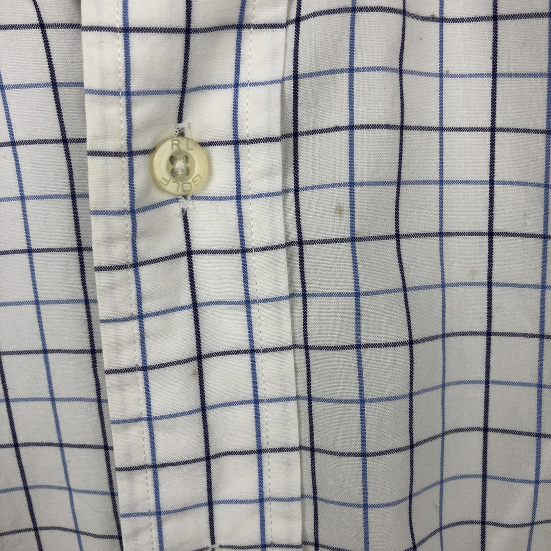 Ralph Lauren Golf Classic Fit Long-Sleeve Button-Down Check Shirt, Men's Size L (approx.) cotton white type Vintage Second Hand